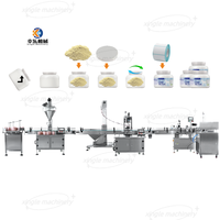 Vis de tarière linéaire remplisseur café protéine pot bouteille poudre sèche épice remplissage capsulage étiquetage Machine d'emballage ligne de Production