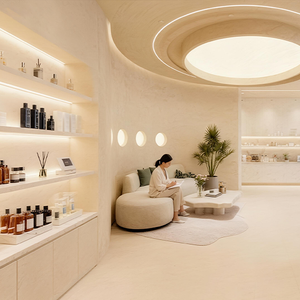 Comptoir d'accueil moderne avec plantes décoratives et éclairage d'ambiance pour la rénovation é<span class=keywords><strong>l</strong></span>égante de <span class=keywords><strong>l</strong></span>'intérieur d'un salon de beauté - Product Image 6