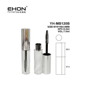 Tube de mascara vide transparent avec capuchon en aluminium argenté, mini-bouteille personnalisée pour applicateur de mascara, emballage cosmétique pour sérum pour cils - Product Image 2