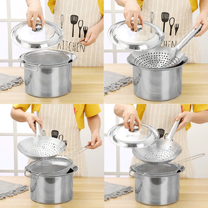 Ustensiles de cuisine en acier inoxydable : Pot à huile, Friteuse, Marmite, Casserole à pâtes, Passoire, Récipient – Usage commercial et domestique - Product Image 5