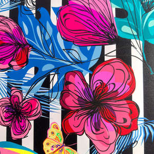 הדפסי אמנות מותאמים אישית צבע כחול/ורוד/ירוק דיו פוסטר דפוס דיגיטלי פלואורסצנטי זוהר עיטורים - Product Image 5