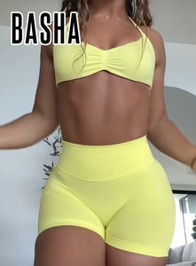 Set da Yoga Senza Cuciture, Tuta da Fitness Comoda da Donna per la Palestra con Pantaloni Push-Up e Crop Top - Product Image 4