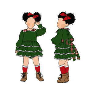 Hot Selling Oem Vintage Polyester Jurk Met Lange Mouwen Voor Kinderen Meisjes Kerst Geruite Kanten Rok Met Melkeiwitvezel - Product Image 6