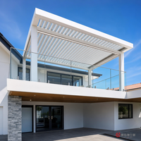 Pergola motorisée moderne MEIXIN ORLANDO en aluminium avec toit à lames, verre double trempé Low-E, pour villa, patio, entrepôt, parc