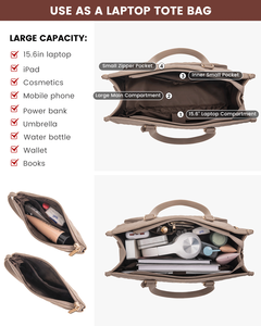 Sac à déjeuner LOVEVOOK 15,6 pouces <span class=keywords><strong>pour</strong></span> femmes avec compartiment isotherme, sac fourre-tout <span class=keywords><strong>pour</strong></span> ordinateur portable, <span class=keywords><strong>pour</strong></span> <span class=keywords><strong>les</strong></span> voyages, l'université, le quotidien - Product Image 5