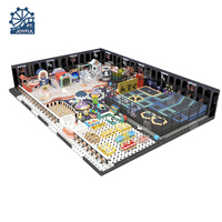 Aire de jeux intérieure commerciale Joyful Factory avec balançoires et toboggans pour enfants, labyrinthe certifié CE, capacité de 50 personnes, pour les enfants de plus de 3 ans