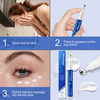 Crème Contour des Yeux Raffermissante et Liftante HALORINNA 15g avec Rouleau Massant Rafraîchissant Hydratant Nourrissant Réparateur de la Barrière Cutanée Soin Revitalisant pour les Yeux