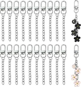 NCIWAN PCS Keychain Making Kit Swivel <b>Snap</b> <b>Hook</b> Lobster Claw Clasps And Extender Chain Silver Metal Keychain Clips With Key Ring - Product Image 1