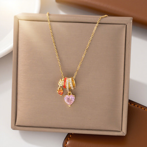 <span class=keywords><strong>Collana</strong></span> con <span class=keywords><strong>ciondolo</strong></span> in zircone fai-da-te Jeutelis in rame da donna, personalizzabile con pendenti a forma di <span class=keywords><strong>cavallo</strong></span>, cuore, smalto floreale e croce, regalo per lei - Product Image 6