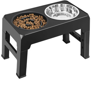 Bols pour chiens de luxe surélevés, réglables sur 4 hauteurs, avec support surélevé, bol à alimentation lente, imperméable, pour chiens de petite/moyenne/grande taille - Product Image 1