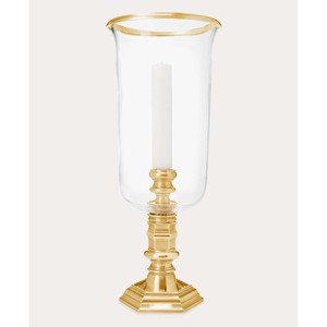 Brass Hurricane Candle Holder with <b>Glass</b> Votive - Product Image 1