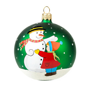 Décorations de Noël classiques personnalisées par sublimation, boules en verre soufflé faites à la main, pendentifs cerf et Père Noël pour sapin, directement de l'usine - Product Image 1