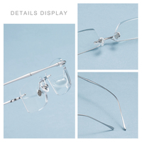 Jiojew Pure Titanium Gafas sin marco Gafas sin montura Monturas de gafas ópticas para hombres