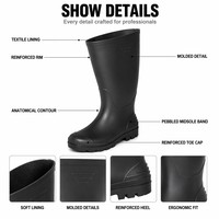 Bottes de travail longues et résistantes pour l'industrie lourde et l'exploitation minière, résistantes aux acides et aux alcalis, antidérapantes, imperméables, avec bord renforcé, pour le travail dans la boue