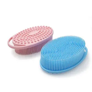 2023 Offre Spéciale brosse de bain doux exfoliant tête plate facile à tenir brosse de bain en silicone pour le corps