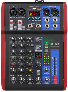 Console audio professionnelle SI DI DSP 4/6/8 canaux avec effets intégrés, USB, Bluetooth, moniteur, entrées XLR pour spectacles en extérieur - Product Image 4