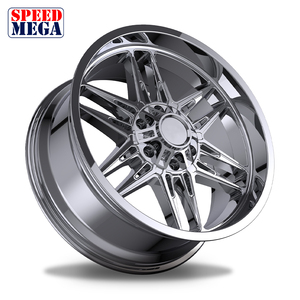 SPEED MEGA 22x12 Polished Aluminum Alloy <b>Wheel</b> Multi <b>Spoke</b> One Piece Cast Custom PCD Offset for Retrofit Upgrade - Product Image 2
