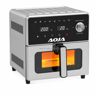 Four à Friture à Air Chaud Numérique Grande Capacité 10L 2150W avec Corps en Acier Inoxydable, Écran LED et Fenêtre Visible, Appareil de Cuisine Domestique