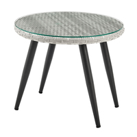 3pc Style traditionnel Bistro Chat Set Rattan Wicker Sofa Chair Table for Outdoor Patio Garden Furniture for Courtyard Use
