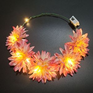 Guirlande de fleurs en gros, lumières LED de luxe pour l'extérieur, grande guirlande de fleurs pour enfants, femmes, couronne de fête, <span class=keywords><strong>mariage</strong></span>, <span class=keywords><strong>serre</strong></span>-tête de fleurs - Product Image 5