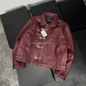 Veste en cuir PU de haute qualité, personnalisée, à revers, avec boucle de pompier et fermeture à mousqueton, pour la mode - Product Image 1