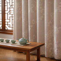 Élégant panneau occultant jacquard floral Magnolia à forte occultation pour salon et décoration intérieure