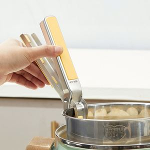 Kitchen Stainless Steel Silicone Cup Bowl Gripper Kitchen Gadget Anti Scald Tongs Dish <b>Clip</b> Anti-Scalding Hot Bowl Holder <b>Clip</b> - Product Image 4