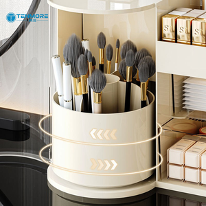 Boîte de rangement de maquillage multifonctionnelle rotative à plusieurs niveaux avec design gain de place, organiseur de maquillage deux-en-un - Product Image 2