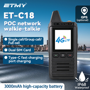 ET-C18 Portable 4G LTE PoC Radio Long Range GPS Walkie Talkie Nationwide Global Real PTT Platform Sim <b>Card</b> Public <b>Network</b> Radio - Product Image 2