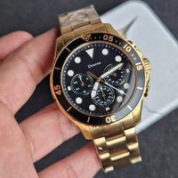 Montre Chronographe Homme Nouvelle Tendance en Or, Cadran Bicolore Rotatif, Étanche en Acier Inoxydable, FS Relojes