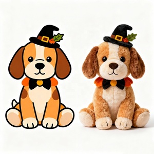 Peluche Personalizzato a Forma di <span class=keywords><strong>Cane</strong></span> con Ricamo su Misura, Giocattolo in Morbido Cotone PP, Colore Personalizzabile, Animale di Peluche per le Festività - Product Image 2