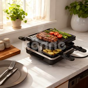 Table de barbecue Teppanyaki électrique à contrôle de température pour <span class=keywords><strong>4</strong></span> personnes, antiadhésive, pour fête, usage domestique et commercial - Product Image 3