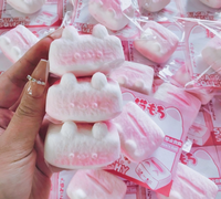 Jouets anti-stress Kawaii en forme de gâteau de riz chat mignon, en PU, à montée lente, réalistes, à presser, pour filles