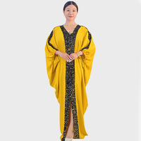Hochwertige, atmungsaktive, bestickte, locker sitzende Boubou Femme Afrikanische Dashiki Maxi-Robe mit langen Fledermausärmeln für muslimische Frauen