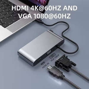 8 trong 1 4K <span class=keywords><strong>HDMI</strong></span> Docking Station bao gồm PD 100W <span class=keywords><strong>RJ45</strong></span> 1000M USB một 3.0 Loại C <span class=keywords><strong>Splitter</strong></span> Adapter Ethernet PD 30 cổng để USB Hub - Product Image 3