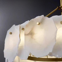 Lustre en marbre de style moderne et luxueux, luminaire créatif, suspensions uniques en albâtre, LED à intensité variable et orientables