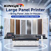 Impresora UV de Cama Plana Kingjet 250*130 cm, Nueva Impresora UV de Gran Formato Multifunción con Posicionamiento Visual Automatizado