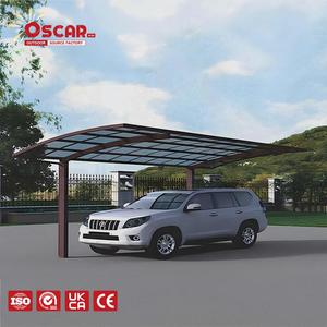 Cochera de Aluminio Personalizable con Techo <span class=keywords><strong>Diagonal</strong></span> para Estacionamiento al Aire Libre en Patio Trasero, Entrada de Vehículos o Calle - Product Image 1