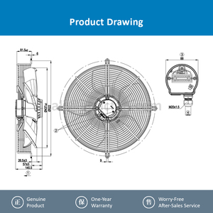 Ventiladores Axiales ebmpapst S4D450-AU01-01 de 450 mm, 340 W, 400 V CA, Ventiladores Eléctricos, Ventiladores de Aire Acondicionado, Ventiladores de Refrigeración Axiales - Product Image 4