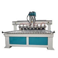 Machine de gravure sur bois à haute production 4 axes, routeur CNC multi-têtes pour le bois et machines de menuiserie rotatives à 8 têtes