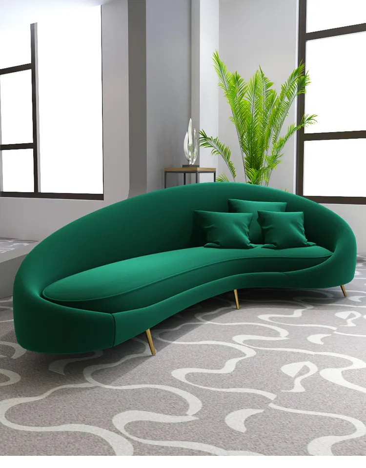 Ensemble de meubles de maison au design moderne de l'usine chinoise Couleur en option 3 places en cuir Pu Canapé en velours Canapé de salon