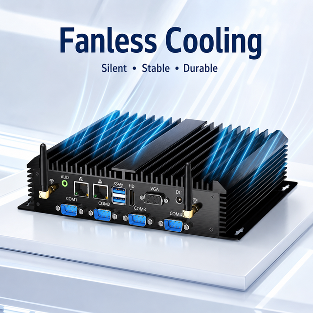 Dual LAN Industrial Mini PC Fanless Design Intel Core i5 4200U 6COM 4USB 3.0 WiFi 4G Micro Industrial Control Box PC