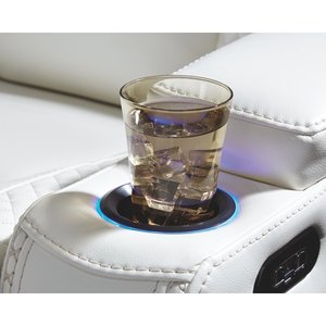 المصنع مباشرة الأبيض جلدية 4 3 2 1 السينما المسرح المنزلي أريكة مع كأس حاملي ، طاولة حاسوب ، تخزين الذراع - Product Image 4