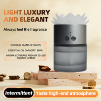 Diffuseur de parfum automatique sans eau à ultrasons Lotus Viewing Car, atomiseur d'aromathérapie, éclairage LED, verre