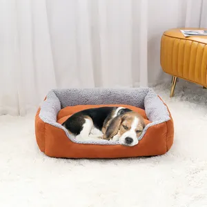 Relaxlines Groothandel Dierbenodigdheden Diepe Slaap Klein Medium Wasbaar Bijtbestendig Vierkant Vorm Hond Pluche Huisdier Bed