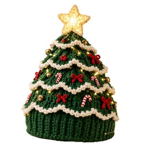 Kit de Ganchillo de Alta Calidad para Árbol de Navidad, Juego de Materiales de Ganchillo, con Adorno en Forma de Estrella, Gorro Navideño de Ganchillo - Product Image 3
