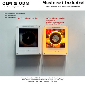Disque rotatif personnalisé en acrylique avec capteur NFC, aimant de réfrigérateur, veilleuse, enregistreur vinyle avec disques remplaçables - Product Image 4