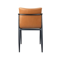 Ensemble de table vintage, chaise de salle à manger rembourrée de style commercial, chaise de café industrielle moderne avec cadre en métal thermolaqué