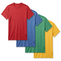 T-shirt décontracté premium pour homme en laine mérinos, col rond, motif imprimé écologique, pour l'été et l'extérieur, tricoté en jersey teint en fil