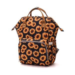tamaño girasol, girasol impresión cambiar los pañales bolso de la momia maternidad aislado del pañal del bebé mochila bolsa - Product Image 3